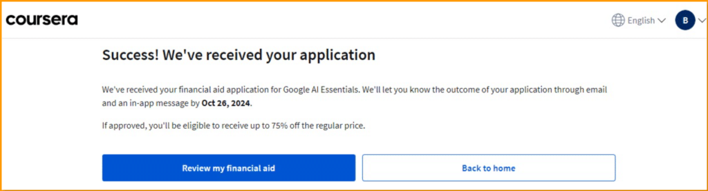 Coursera Financial Aid Form Submission